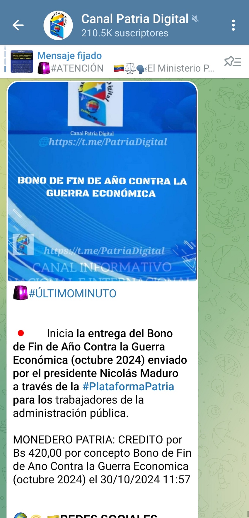 Inició el pago del bono de «Fin de Año Contra la Guerra Económica ...