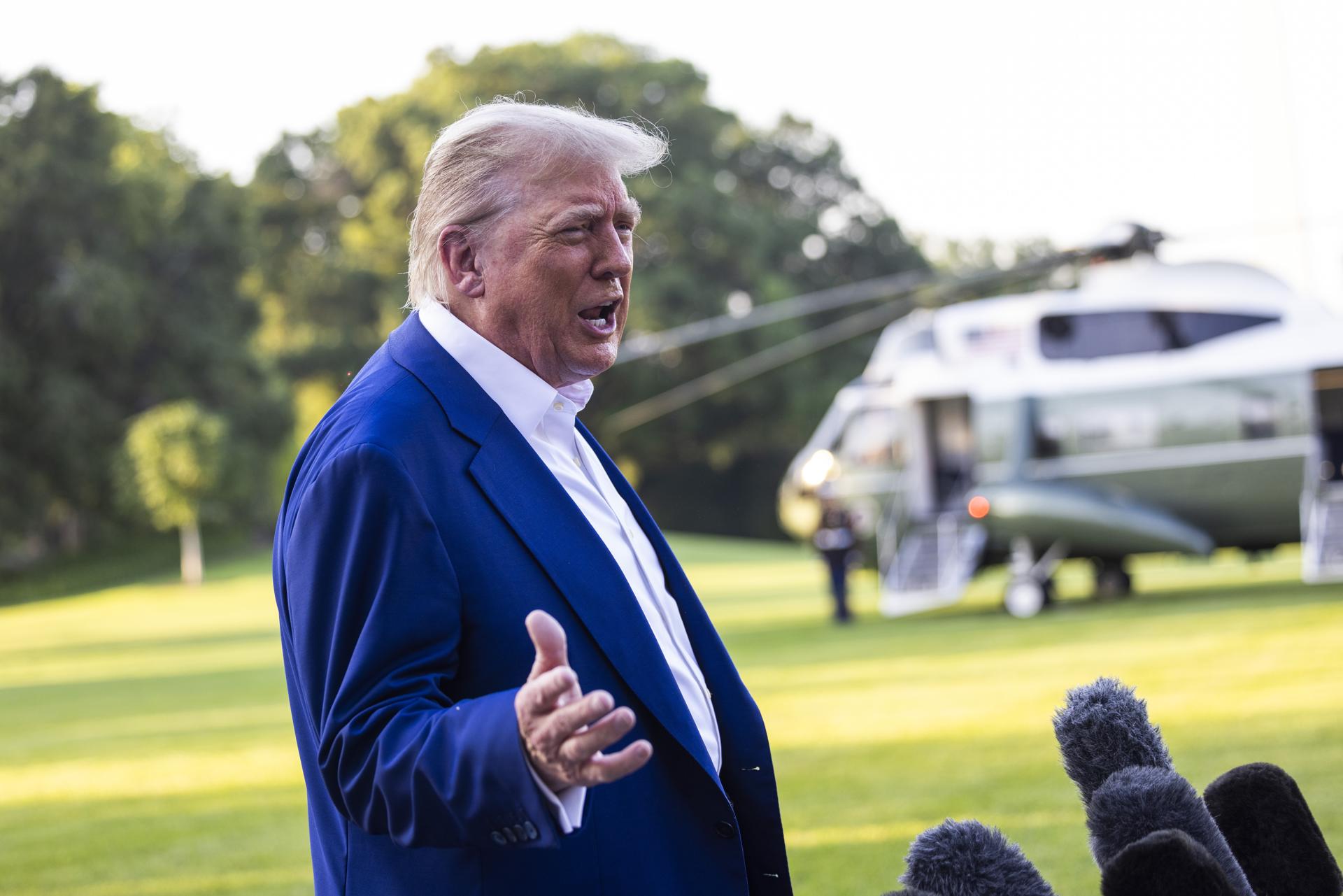 US President Donald Trump departs for NATO summit