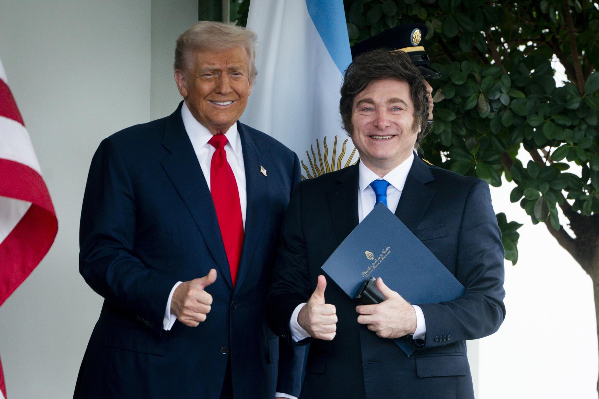 US President Trump hosts Argentine counterpart Milei at the White House