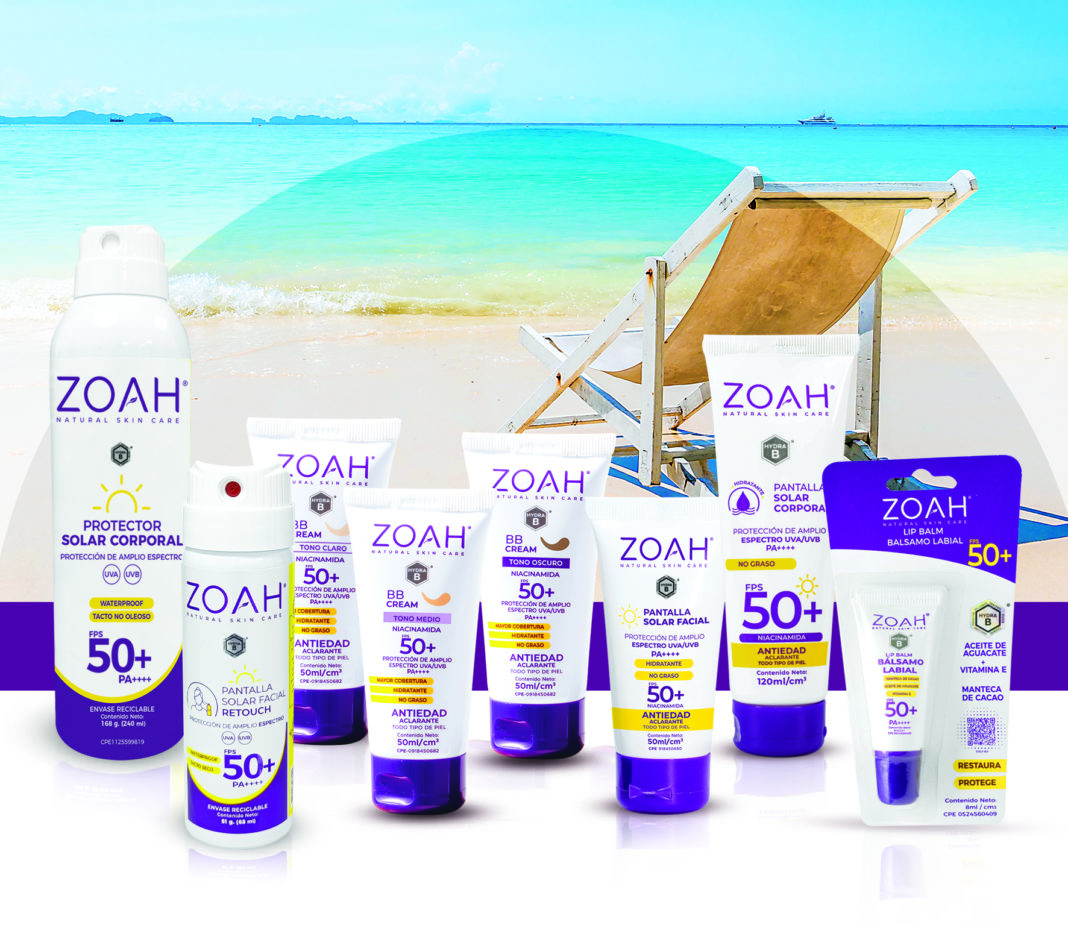 Línea Suncare de ZOAH- Portafolio completo de protección solar