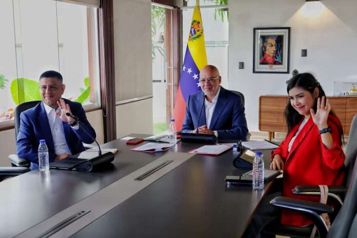 Jorge Rodríguez en videoconferencia con la Unión Interparlamentaria