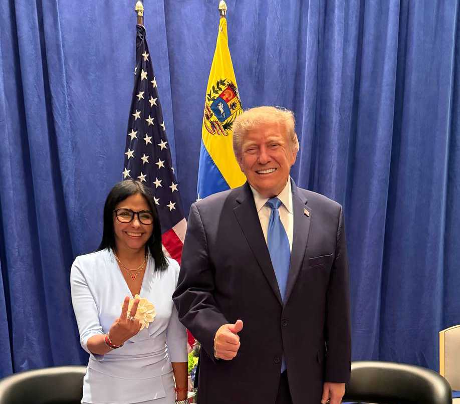 Delcy Rodríguez y Donald Trump en Nueva York (1)
